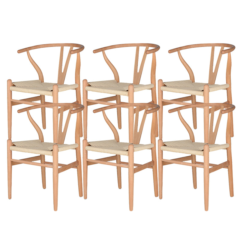 Solid Wood Frame Dining Arm Chair Modern Indoor Chair for Dining Room