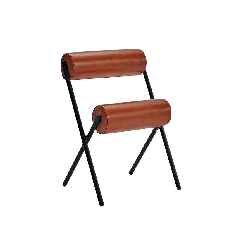 Nordic Stackable Backrest Cushion Chair with Metal Legs for Living Room