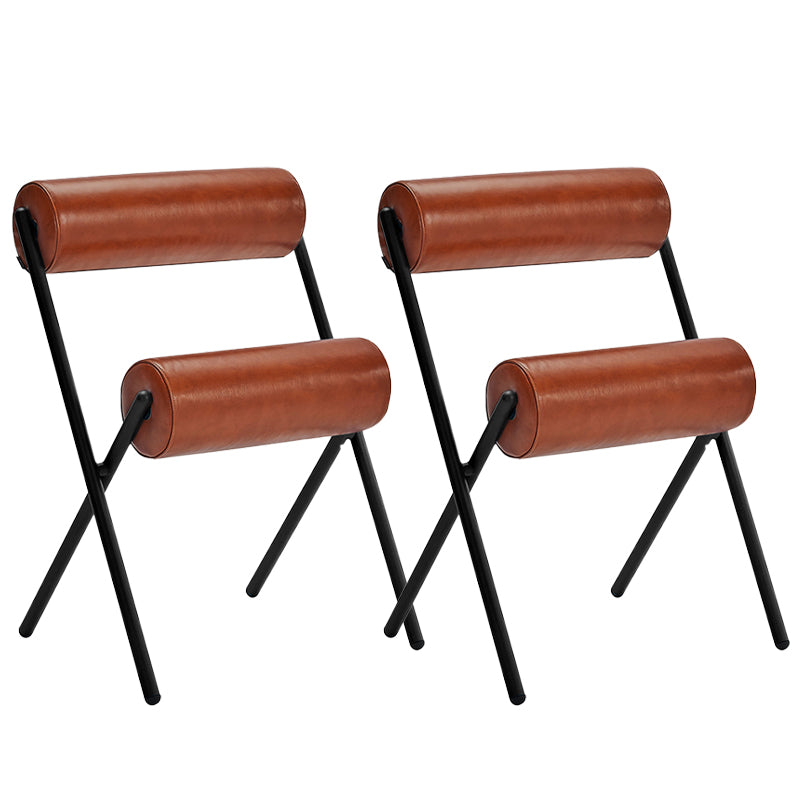 Nordic Stackable Backrest Cushion Chair with Metal Legs for Living Room