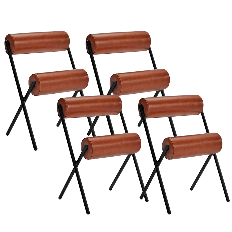 Nordic Stackable Backrest Cushion Chair with Metal Legs for Living Room
