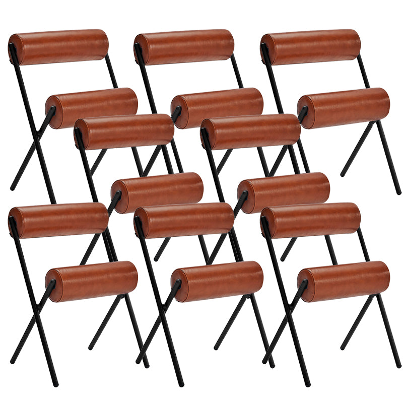 Nordic Stackable Backrest Cushion Chair with Metal Legs for Living Room