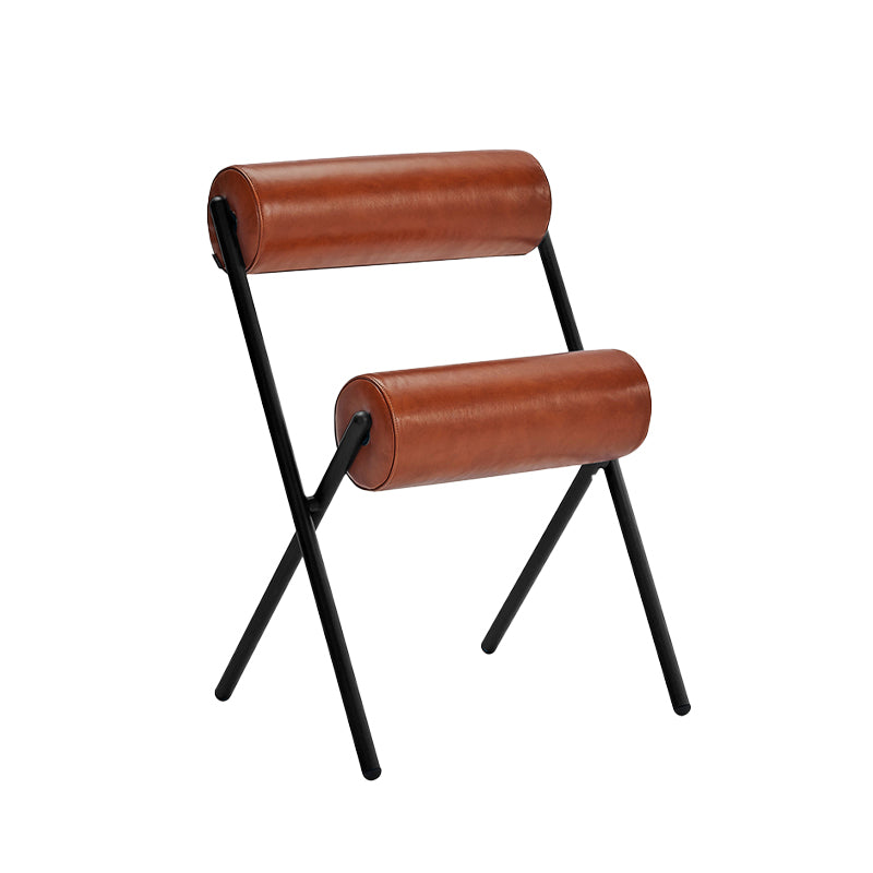 Nordic Stackable Backrest Cushion Chair with Metal Legs for Living Room