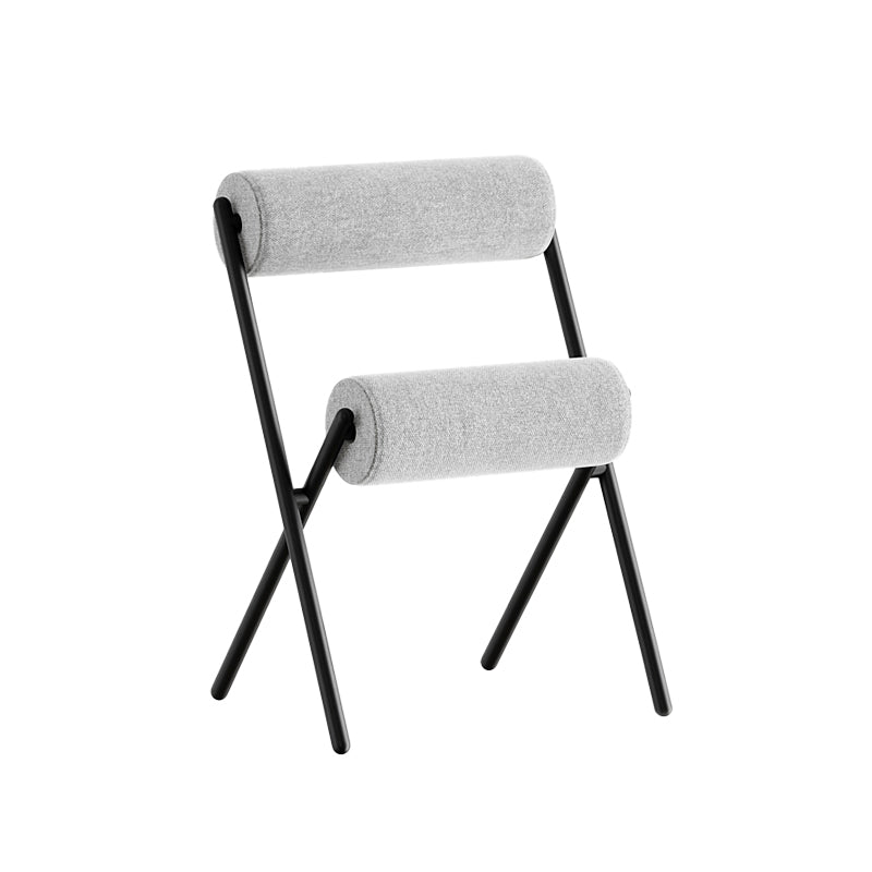 Nordic Stackable Backrest Cushion Chair with Metal Legs for Living Room