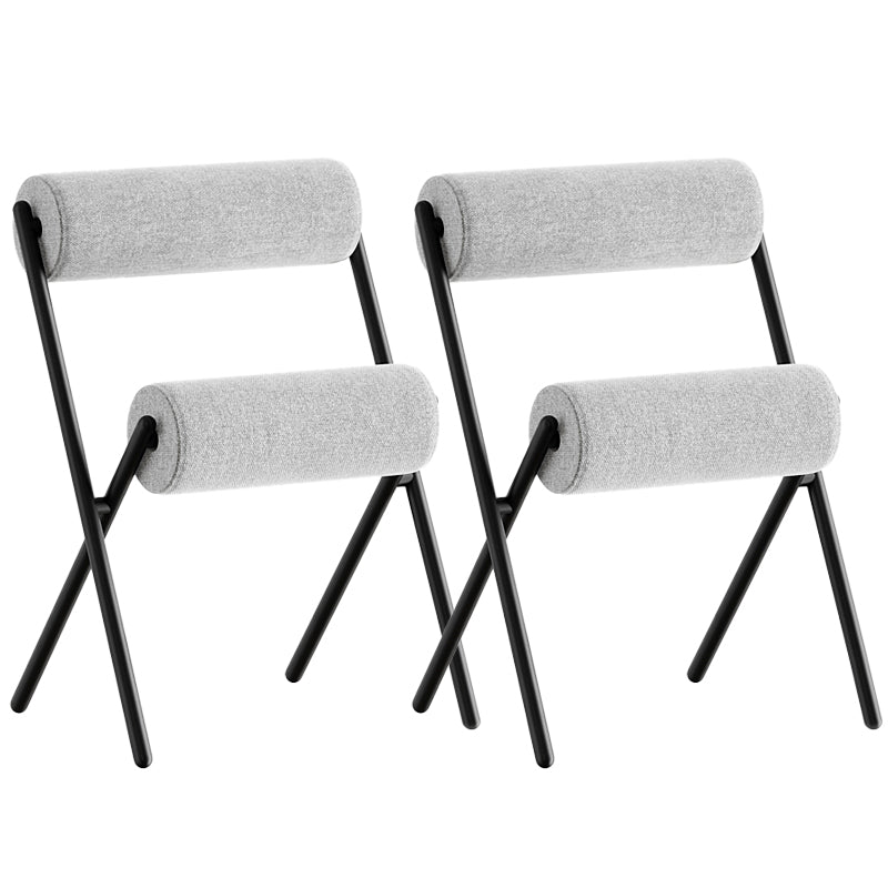 Nordic Stackable Backrest Cushion Chair with Metal Legs for Living Room