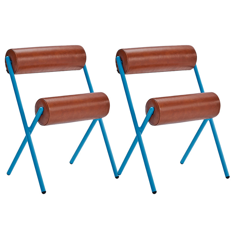 Nordic Stackable Backrest Cushion Chair with Metal Legs for Living Room