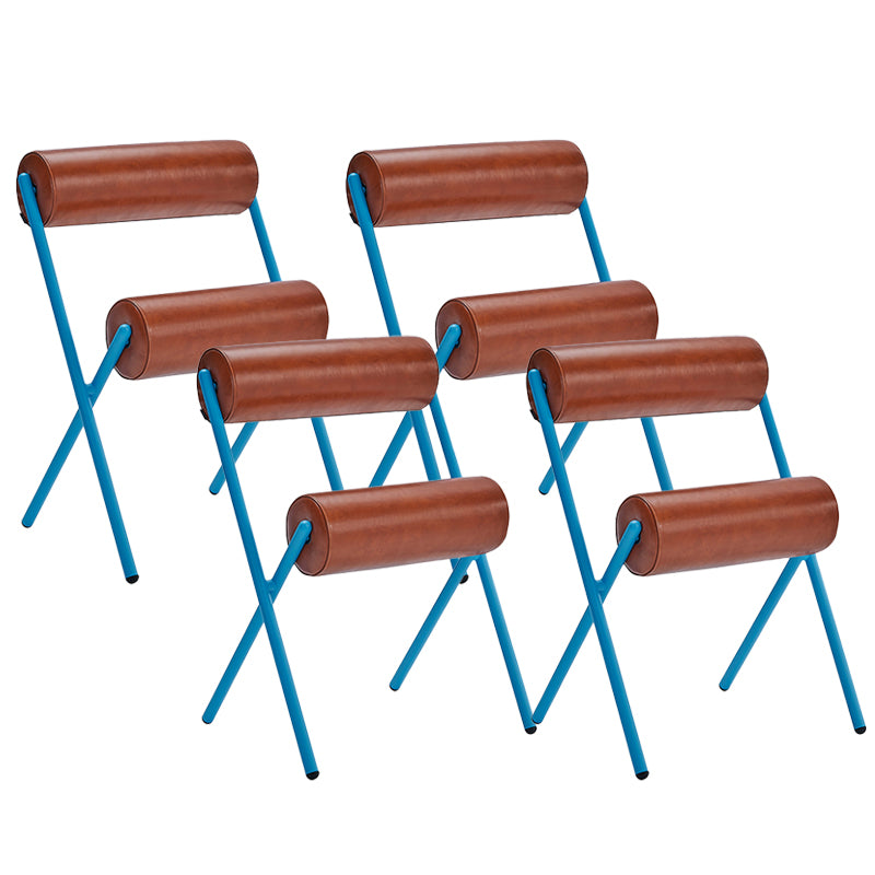 Nordic Stackable Backrest Cushion Chair with Metal Legs for Living Room