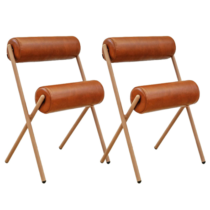 Nordic Stackable Backrest Cushion Chair with Metal Legs for Living Room