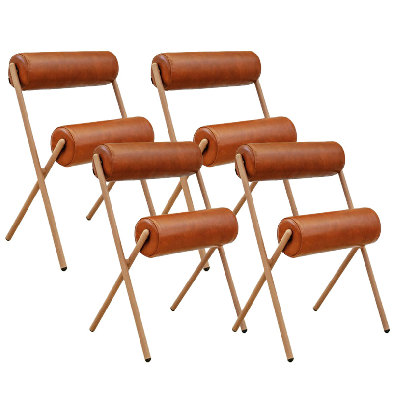 Nordic Stackable Backrest Cushion Chair with Metal Legs for Living Room