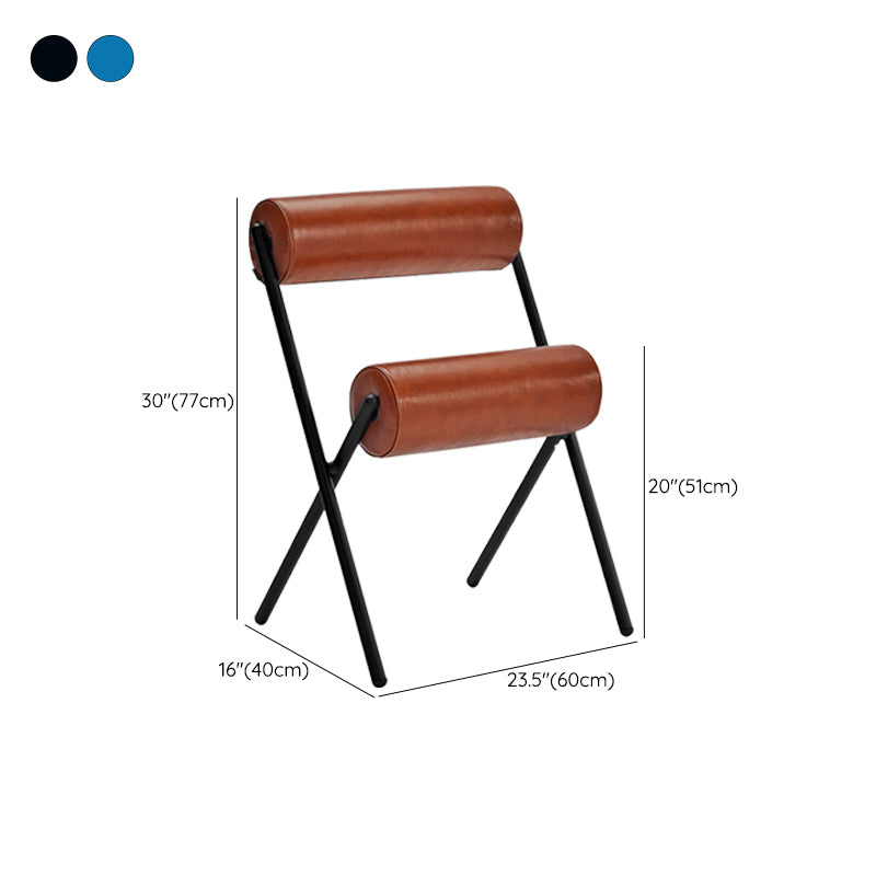 Nordic Stackable Backrest Cushion Chair with Metal Legs for Living Room