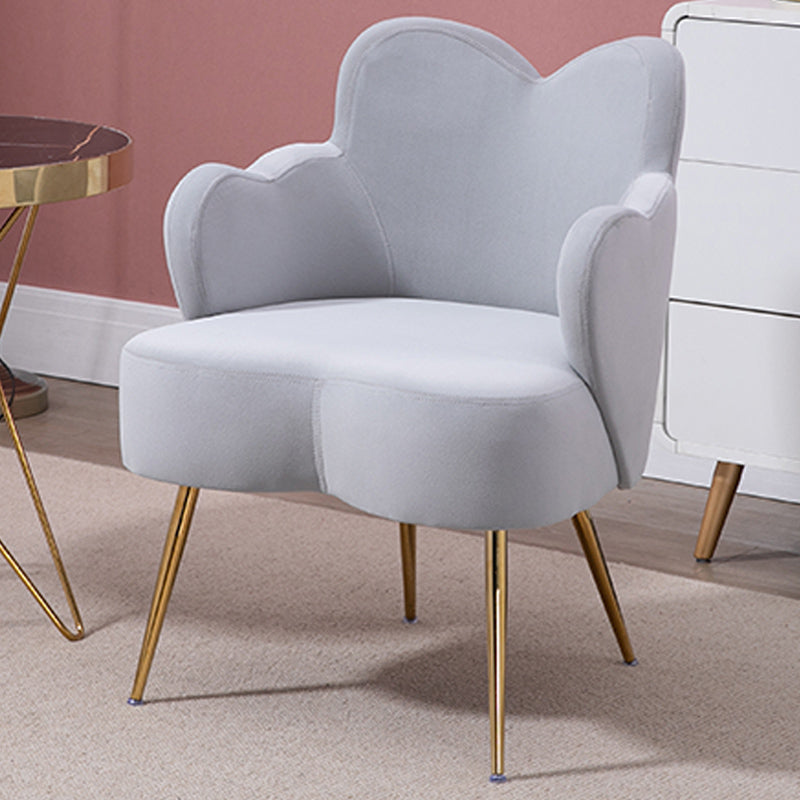 Glam Armrest Backrest Cushion Chair with Metal Legs for Hotel