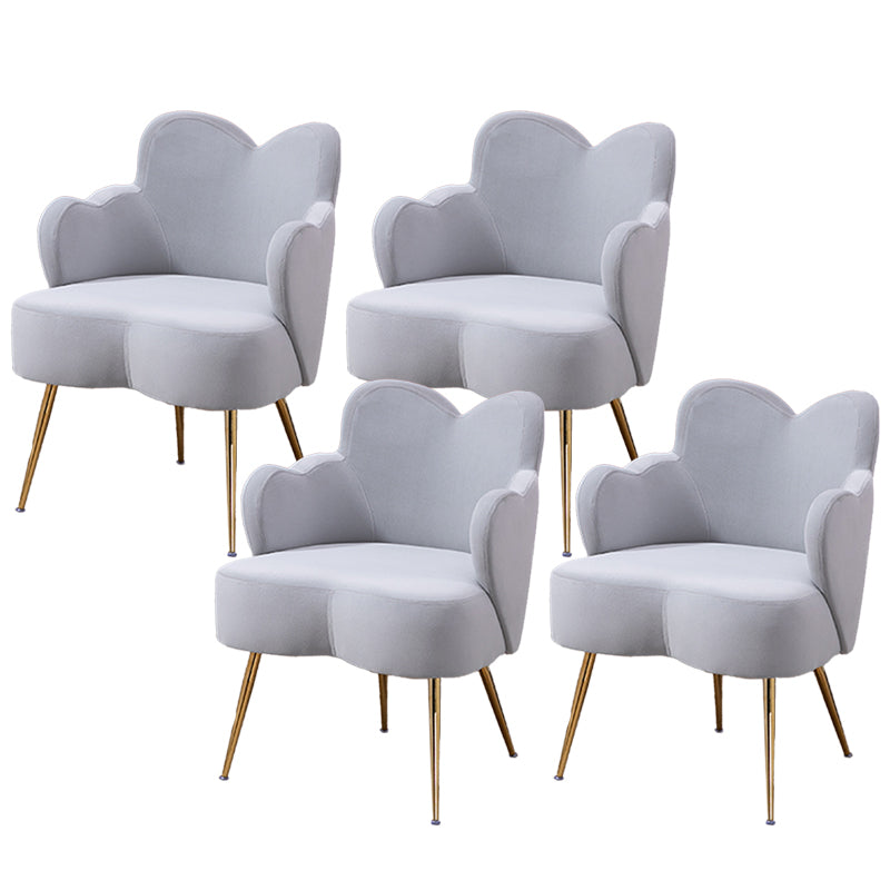 Glam Armrest Backrest Cushion Chair with Metal Legs for Hotel