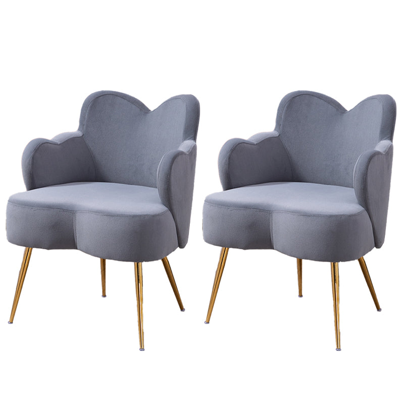 Glam Armrest Backrest Cushion Chair with Metal Legs for Hotel