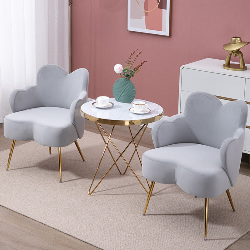 Glam Armrest Backrest Cushion Chair with Metal Legs for Hotel