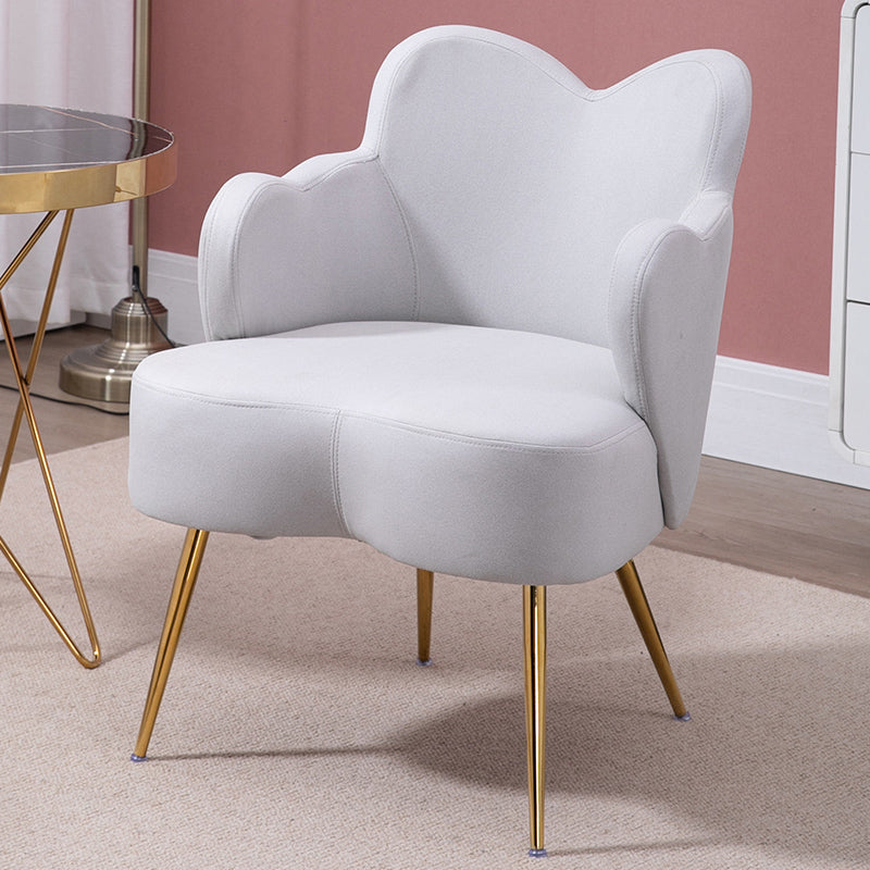 Glam Armrest Backrest Cushion Chair with Metal Legs for Hotel