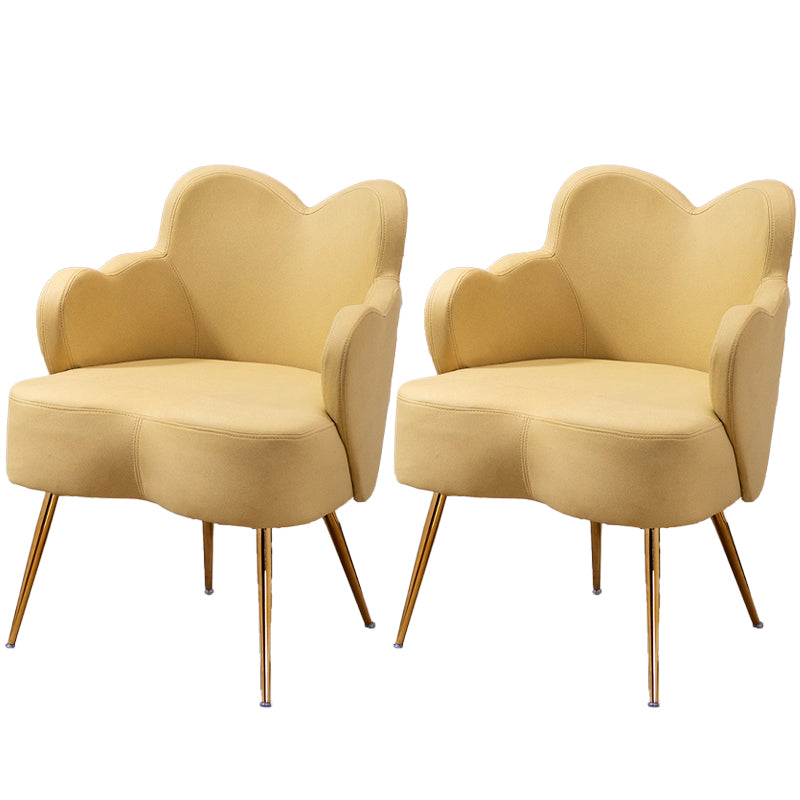 Glam Armrest Backrest Cushion Chair with Metal Legs for Hotel
