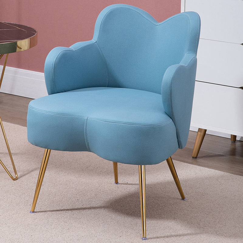 Glam Armrest Backrest Cushion Chair with Metal Legs for Hotel