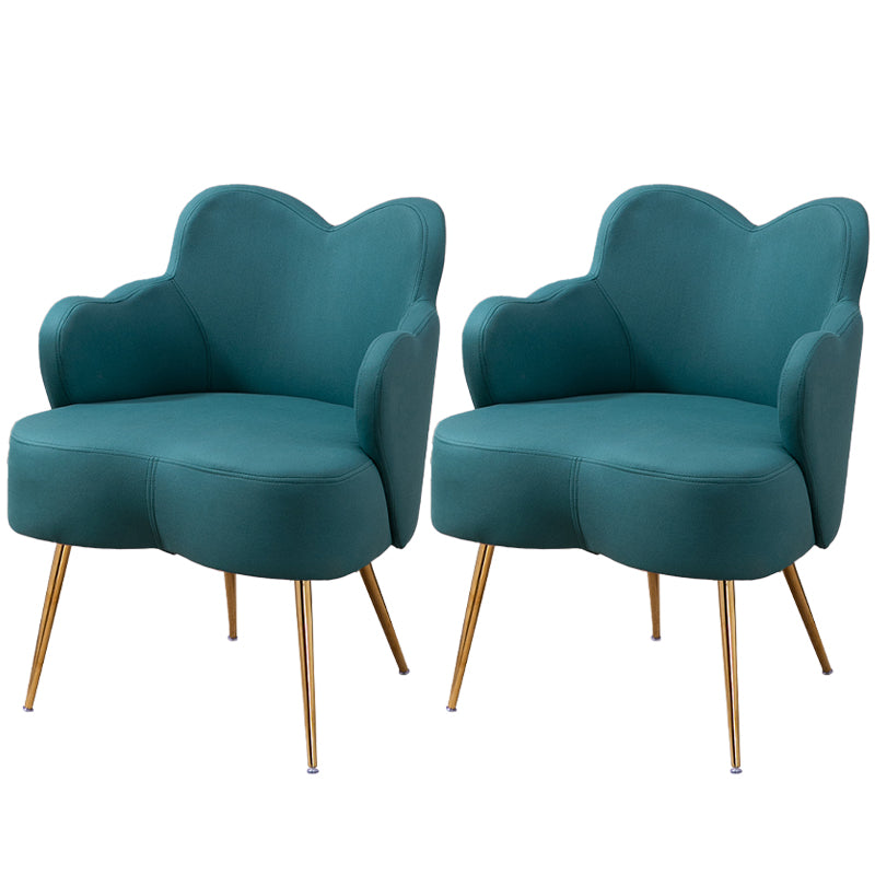 Glam Armrest Backrest Cushion Chair with Metal Legs for Hotel