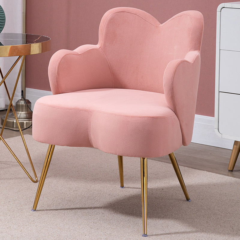 Glam Armrest Backrest Cushion Chair with Metal Legs for Hotel