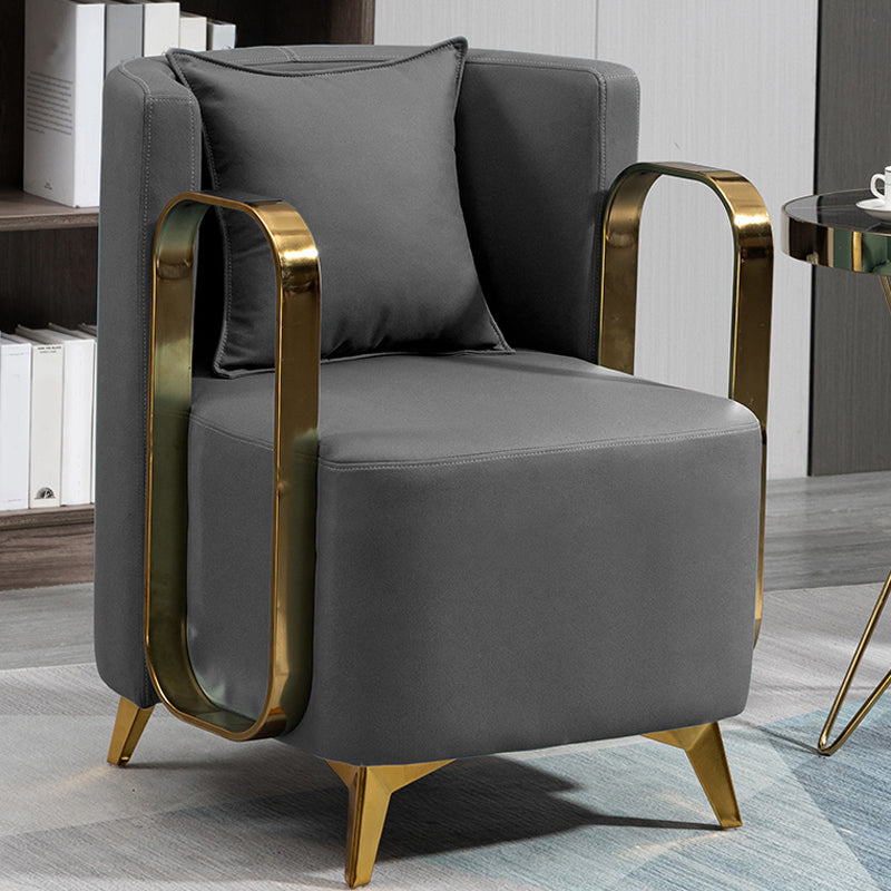 Glam Armrest Backrest Cushion Chair with Metal Legs for Balcony