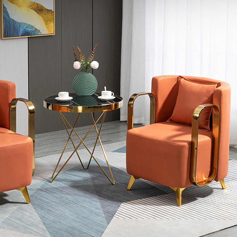 Glam Armrest Backrest Cushion Chair with Metal Legs for Balcony
