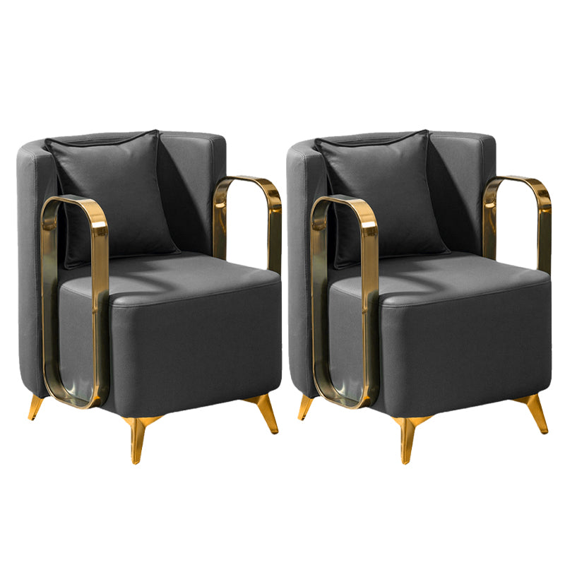 Glam Armrest Backrest Cushion Chair with Metal Legs for Balcony
