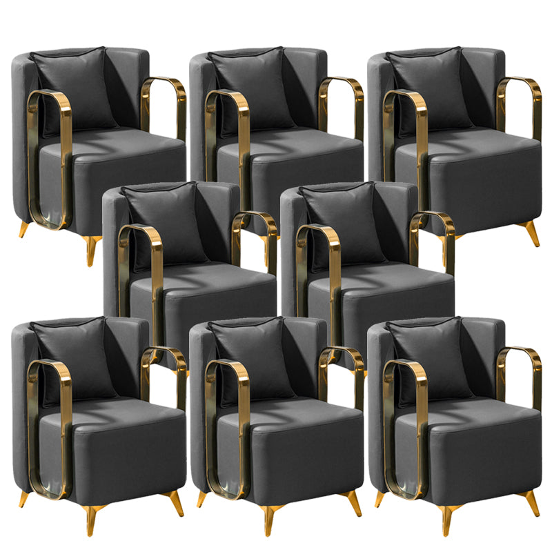 Glam Armrest Backrest Cushion Chair with Metal Legs for Balcony