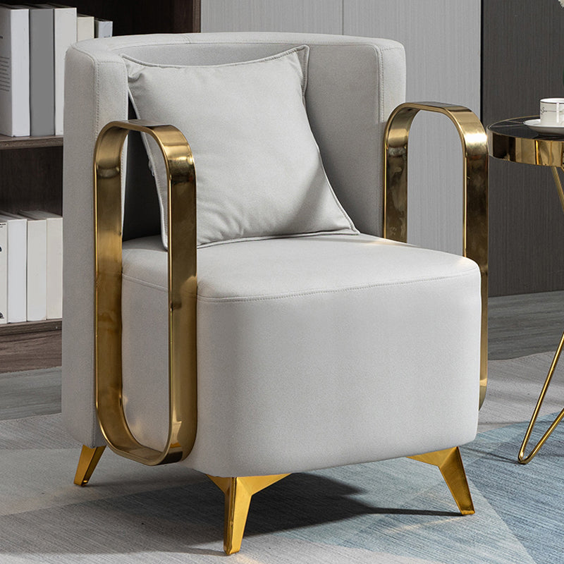 Glam Armrest Backrest Cushion Chair with Metal Legs for Balcony