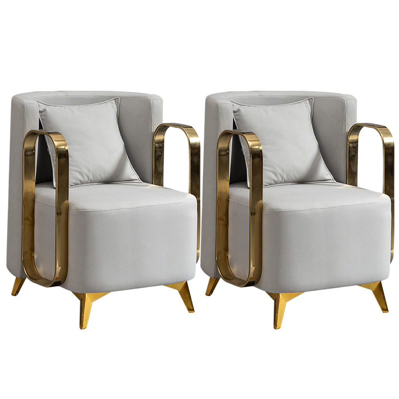 Glam Armrest Backrest Cushion Chair with Metal Legs for Balcony