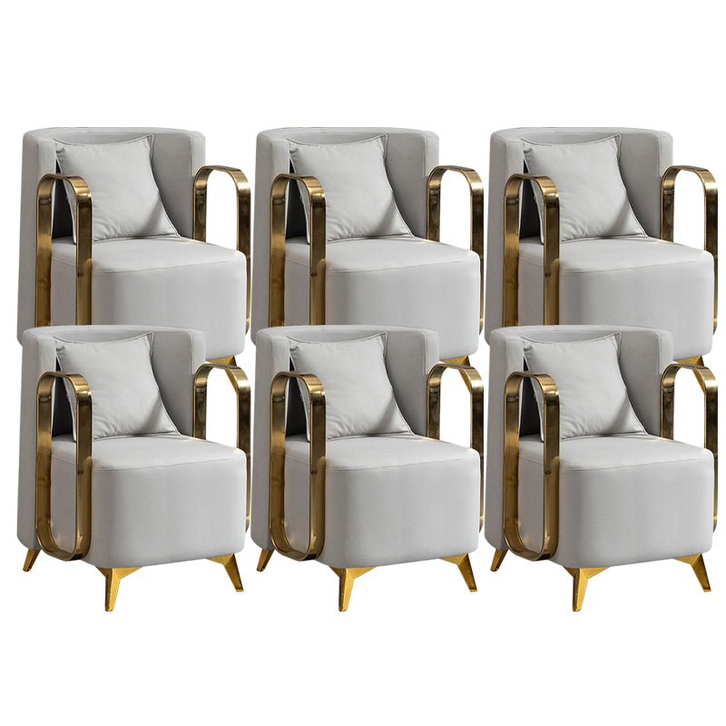 Glam Armrest Backrest Cushion Chair with Metal Legs for Balcony