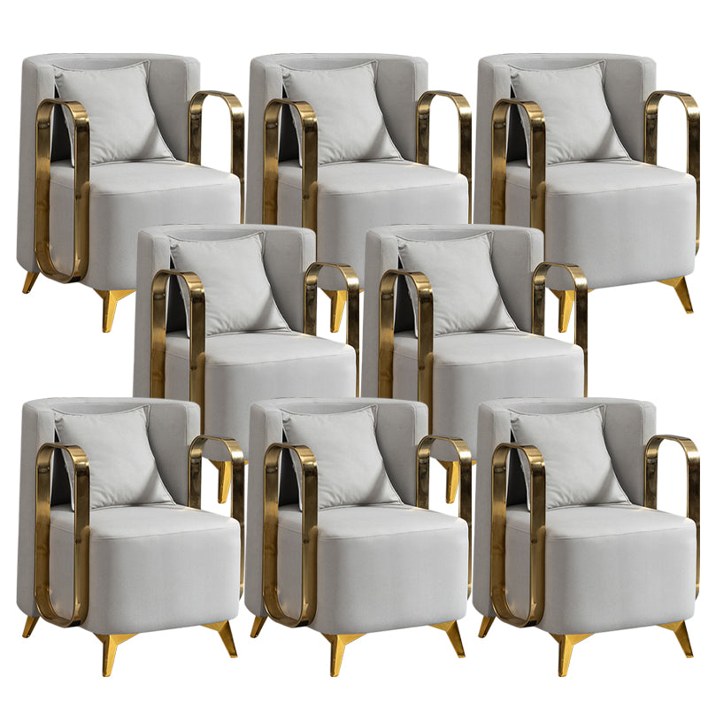 Glam Armrest Backrest Cushion Chair with Metal Legs for Balcony