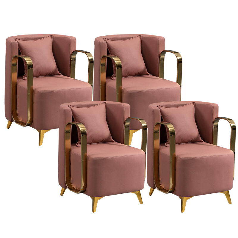 Glam Armrest Backrest Cushion Chair with Metal Legs for Balcony