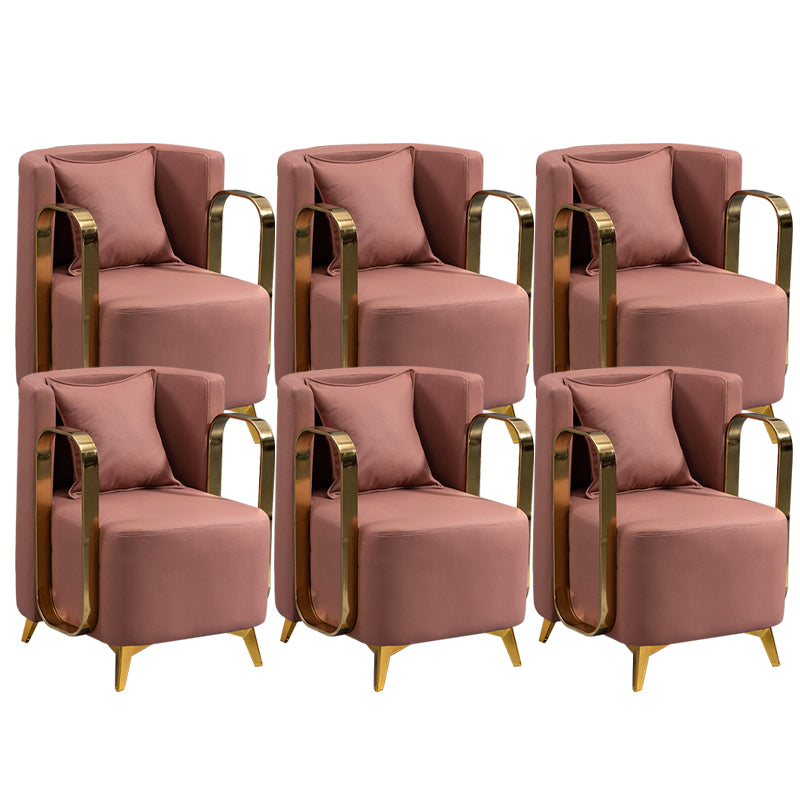 Glam Armrest Backrest Cushion Chair with Metal Legs for Balcony