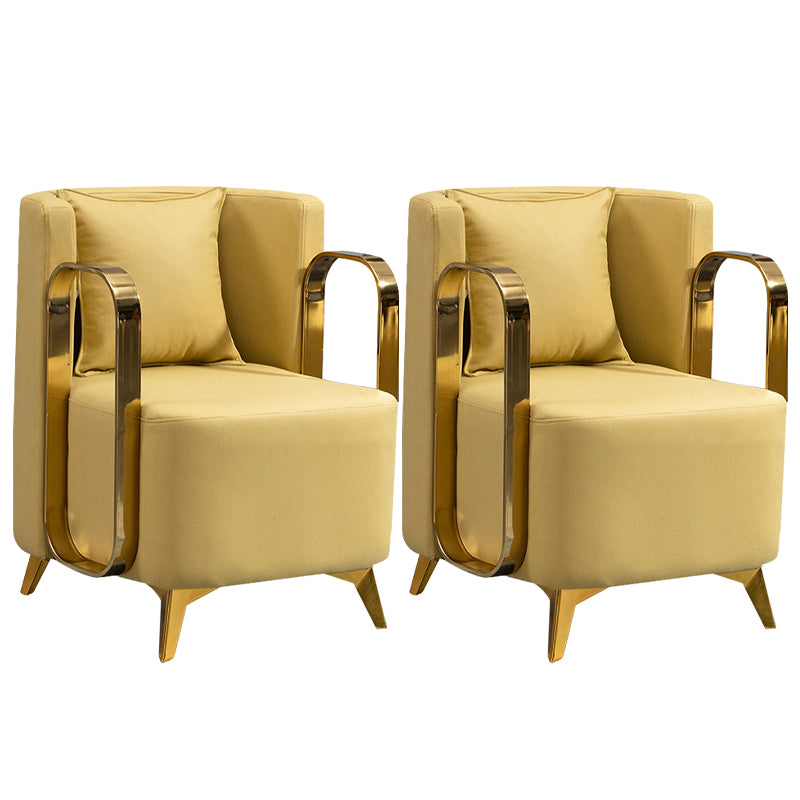 Glam Armrest Backrest Cushion Chair with Metal Legs for Balcony