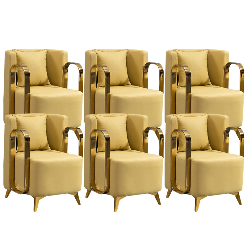 Glam Armrest Backrest Cushion Chair with Metal Legs for Balcony
