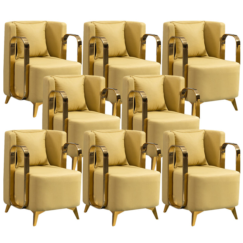 Glam Armrest Backrest Cushion Chair with Metal Legs for Balcony