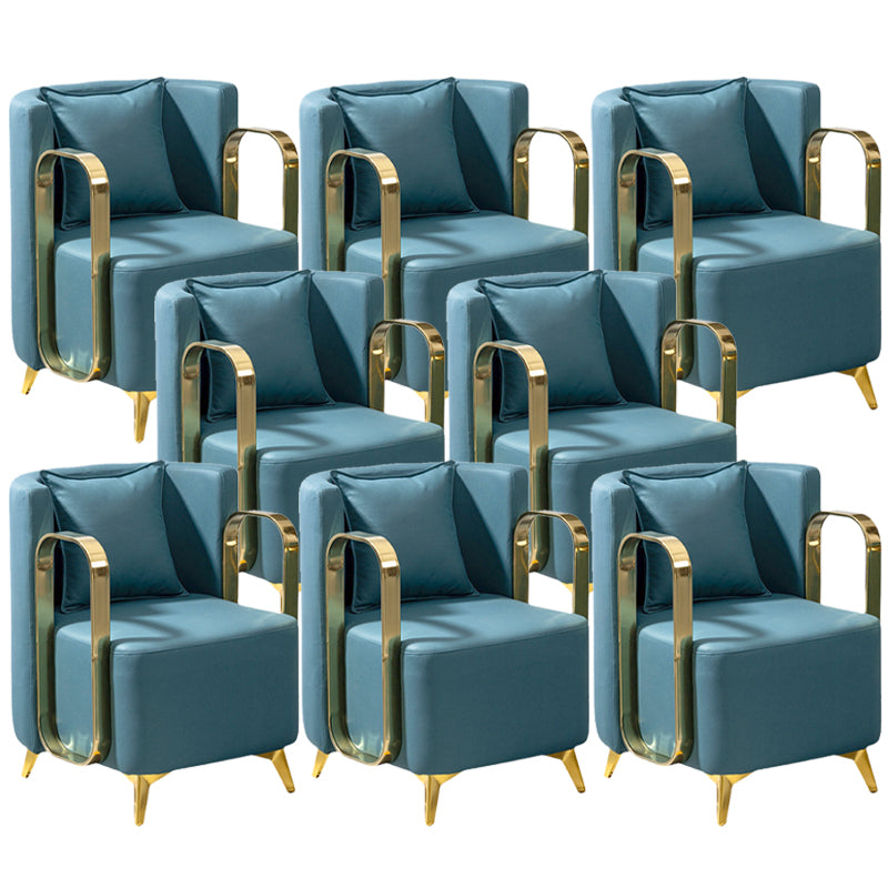 Glam Armrest Backrest Cushion Chair with Metal Legs for Balcony