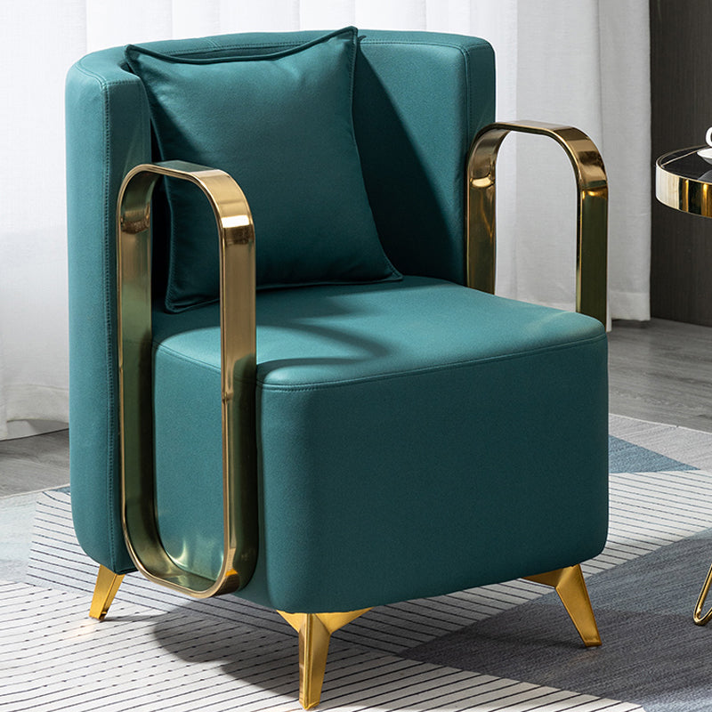 Glam Armrest Backrest Cushion Chair with Metal Legs for Balcony