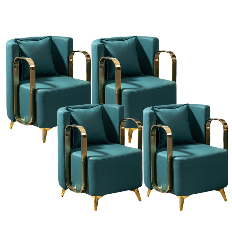 Glam Armrest Backrest Cushion Chair with Metal Legs for Balcony