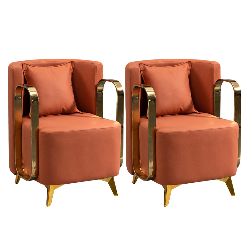 Glam Armrest Backrest Cushion Chair with Metal Legs for Balcony
