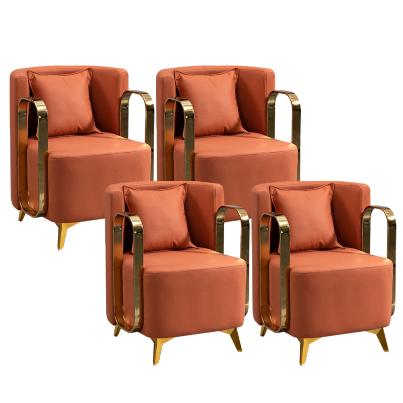 Glam Armrest Backrest Cushion Chair with Metal Legs for Balcony