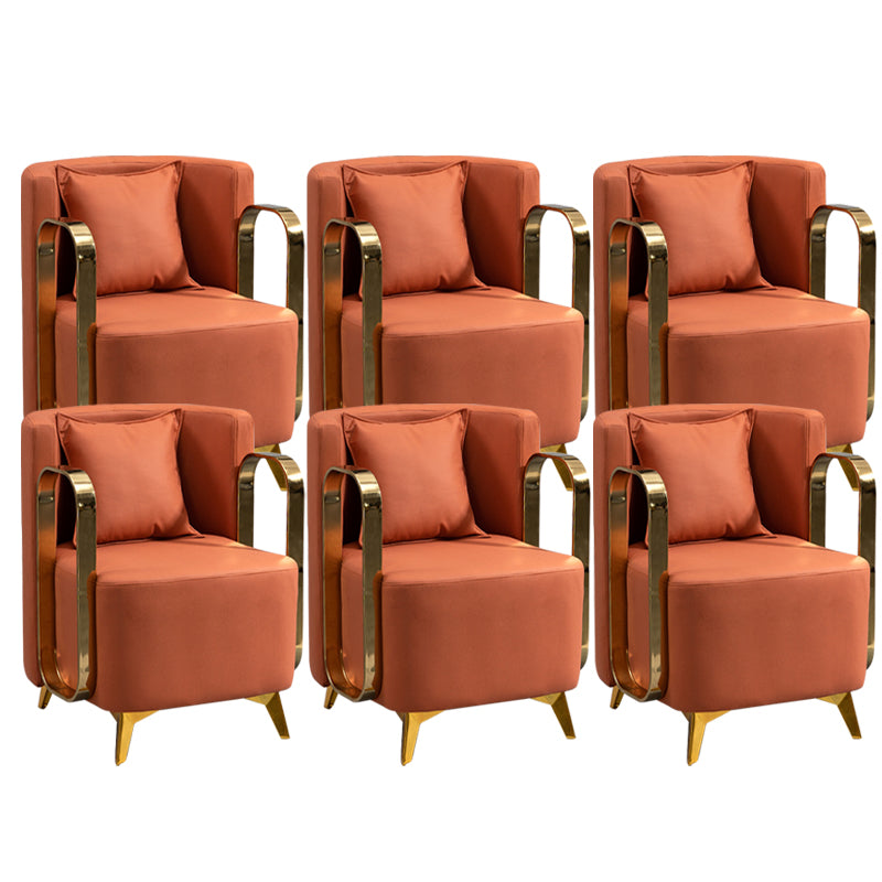 Glam Armrest Backrest Cushion Chair with Metal Legs for Balcony