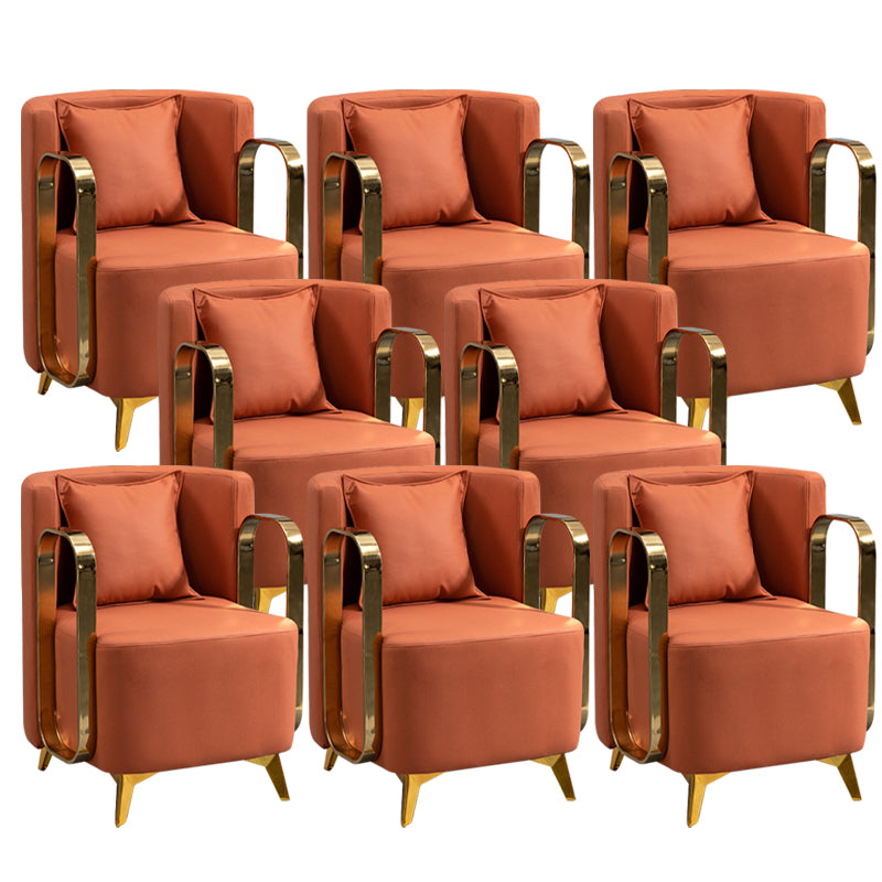 Glam Armrest Backrest Cushion Chair with Metal Legs for Balcony