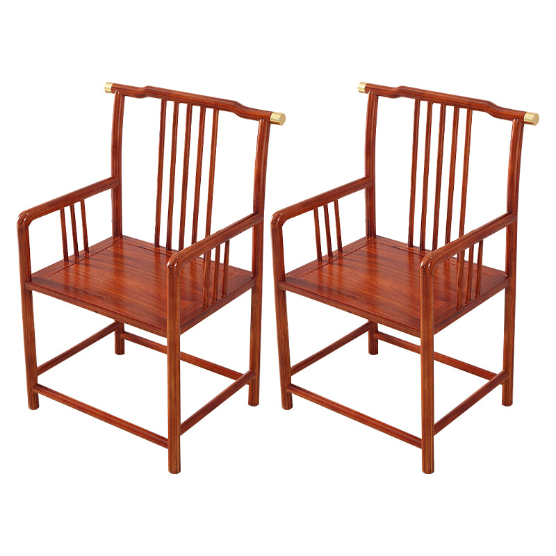 Traditional Style Arm Chair Solid Wood Slat Back Dining Chair for Home