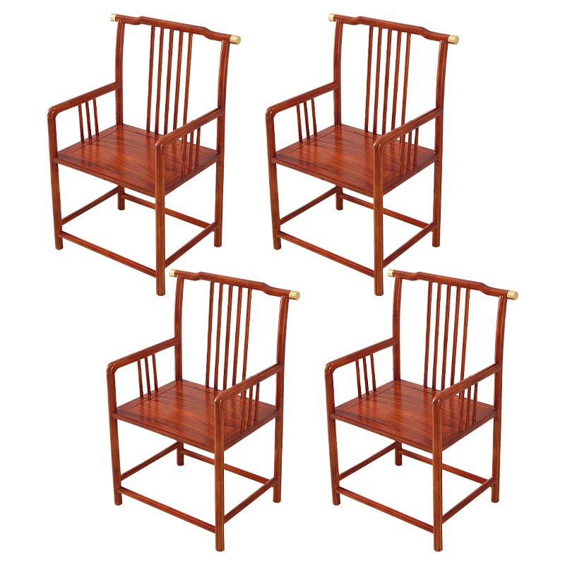 Traditional Style Arm Chair Solid Wood Slat Back Dining Chair for Home