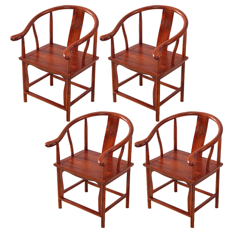 Traditional Style Arm Chair Solid Wood Slat Back Dining Chair for Home