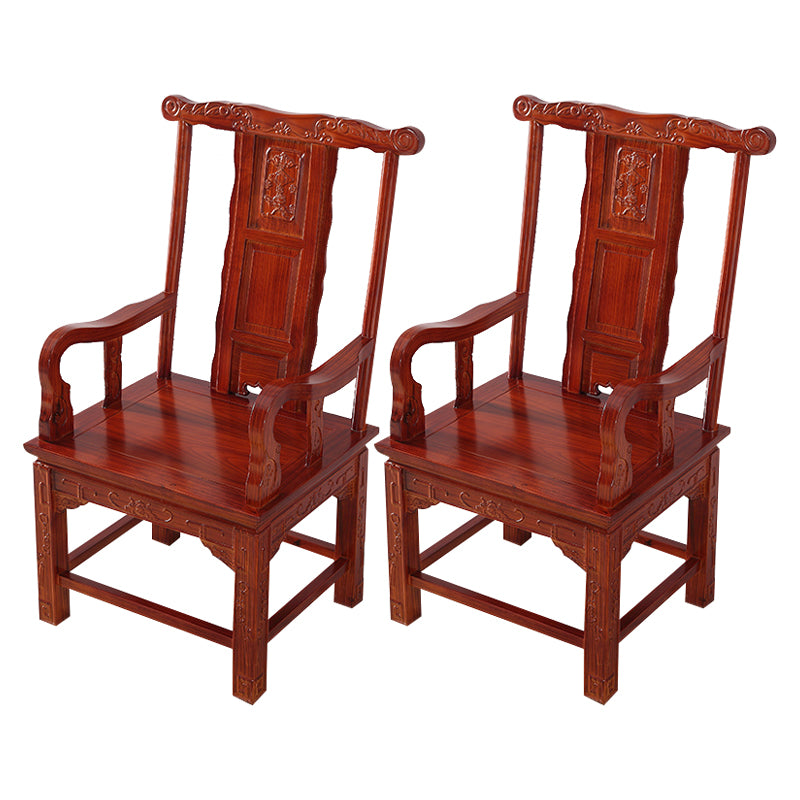 Traditional Style Arm Chair Solid Wood Slat Back Dining Chair for Home