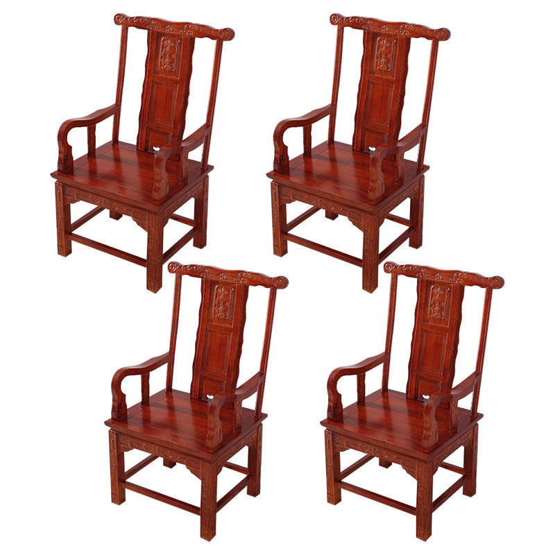 Traditional Style Arm Chair Solid Wood Slat Back Dining Chair for Home