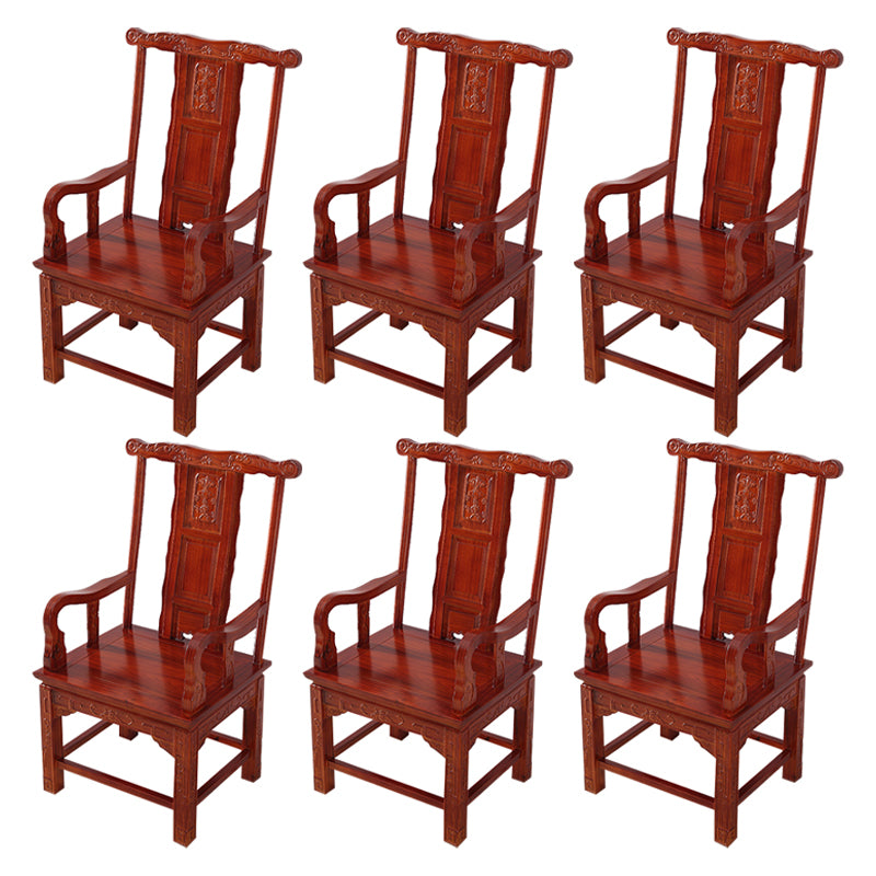 Traditional Style Arm Chair Solid Wood Slat Back Dining Chair for Home