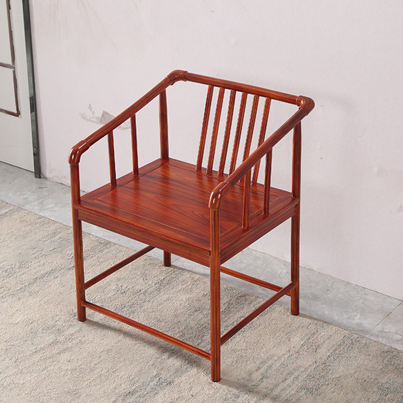 Traditional Style Arm Chair Solid Wood Slat Back Dining Chair for Home