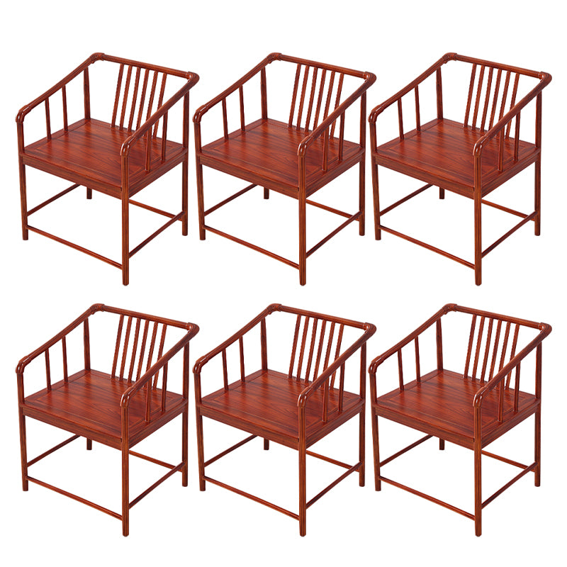 Traditional Style Arm Chair Solid Wood Slat Back Dining Chair for Home